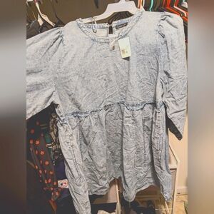 NWT Forever 21 Babydoll Chambray Dress